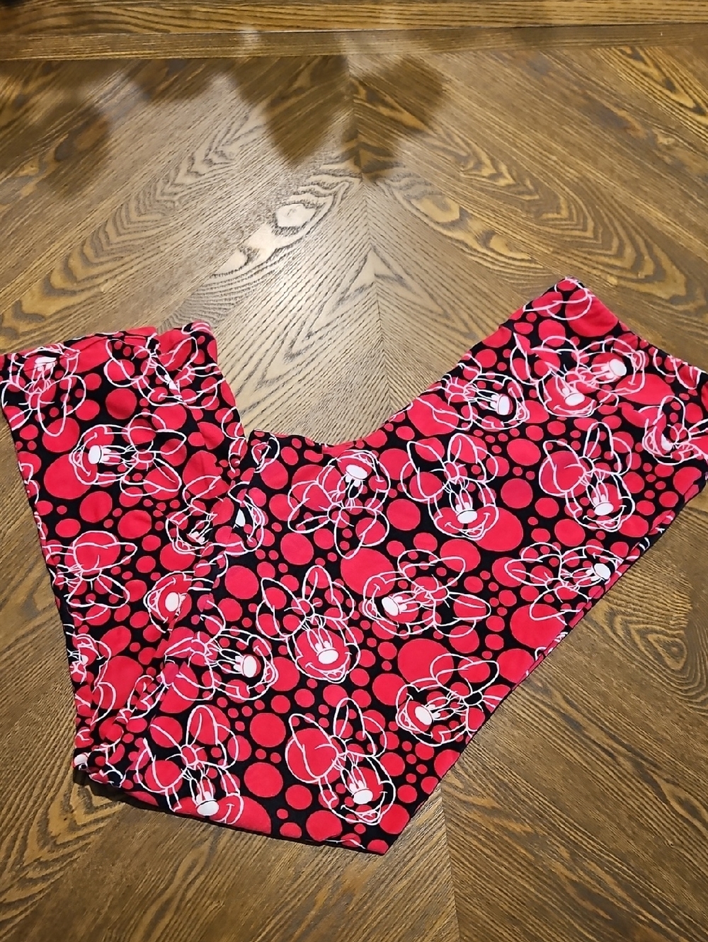 LuLaRoe Disney Red, Black & White Minnie Mouse Leggings